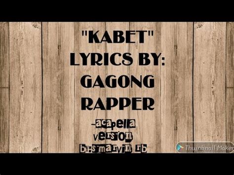 KABET x simarvin rb | acapella | lyrics by: GAGONG RAPPER - YouTube