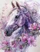 5D Diamond Painting Flowers and Pink Watercolor Horse Kit - Bonanza Marketplace
