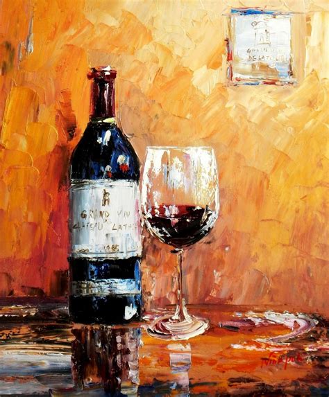 Oil Paintings Of Wine Bottles Abstract – Still Life With Wine Bottle 50X60 Cm Oil Painting ...