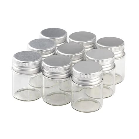 30*40*21mm 15ml Mini Cute Glass Bottles Aluminium Lid Empty Transparent Clear Gift Wishing ...