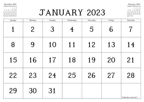 Printable Jan 2023 Calendar - Printable Form, Templates and Letter