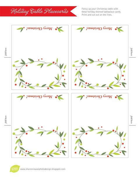 Festive Christmas Table Place Cards