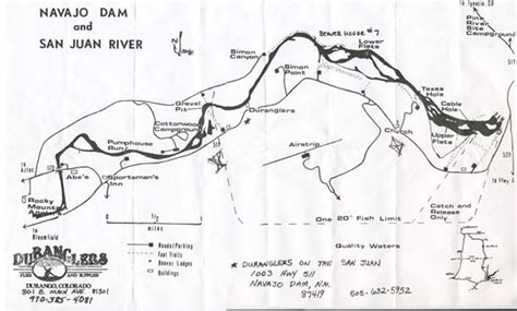 San Juan River Map.1999 | River, San juan, Fly fishing