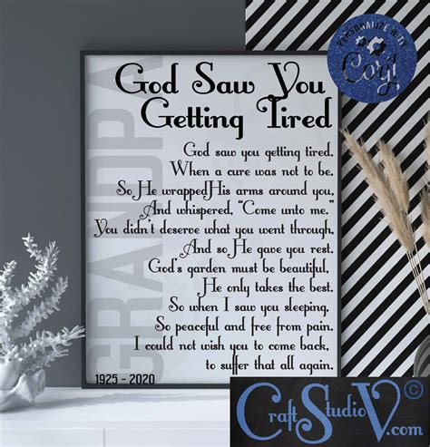 God Saw You Getting Tired Bereavement Gifts Sympathy Messages - Etsy