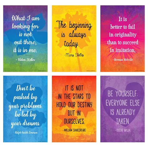 Buy Inspirational Quotes Set (6 Pack) - Famous Author Quotes - Positive ...