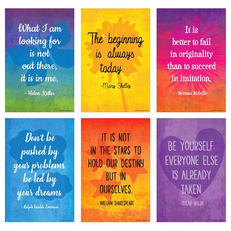 Buy Inspirational Quotes Set (6 Pack) - English Classroom s - Famous ...