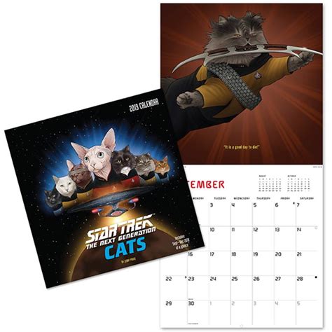 Star Trek TNG Cats 2019 Wall Calendar