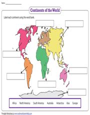 Continents Worksheets | The Seven Continents of the World