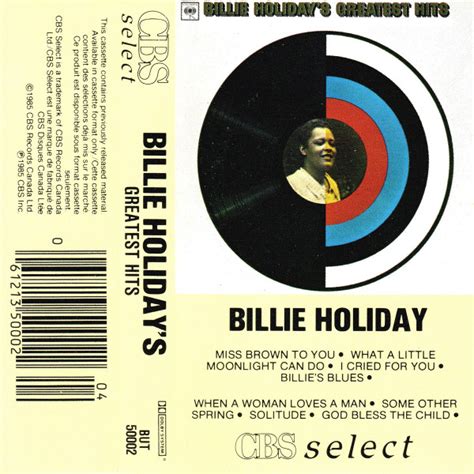 Billie Holiday – Billie Holiday's Greatest Hits (1985, Cassette) - Discogs