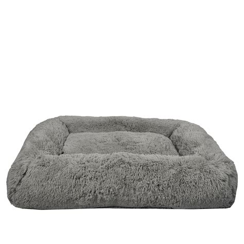 Vibrant Life Large Furry Bolster Dog Bed, Taupe - Walmart.com