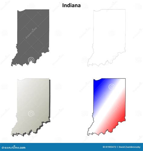 Indiana outline map set stock vector. Illustration of background - 81905472