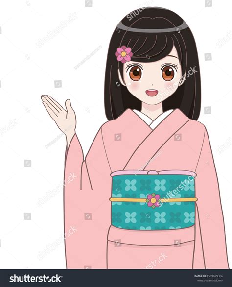 Anime Girl Kimono Wear Vector Set Stock Vector (Royalty Free) 1589629366 | Shutterstock