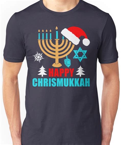 Happy Chrismukkah, Funny Jewish Hanukkah Shirt Unisex T-Shirt | Jewish ...