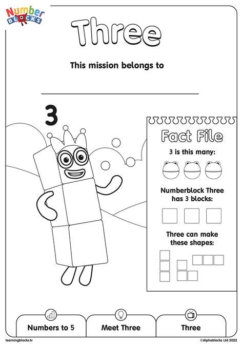 Numberblocks Printable Worksheets