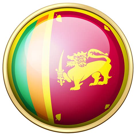 Sri Lanka flag on round button 445978 Vector Art at Vecteezy