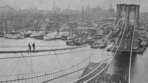 The Brooklyn Bridge under construction in 1883 New York (© World History Archive/Alamy) – 2018 ...