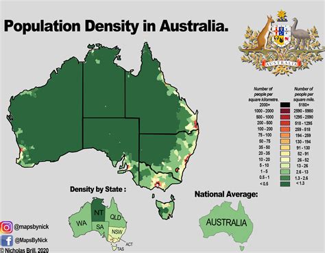 Population Density map of Australia. : r/MapPorn