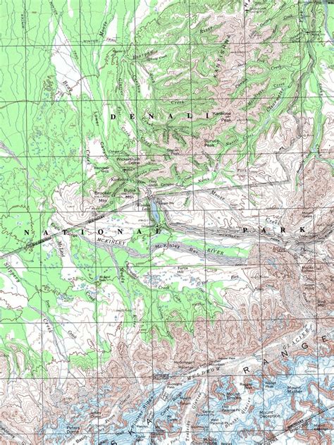 Denali National Park Map Print / Mt Mckinley Topographic Map / - Etsy