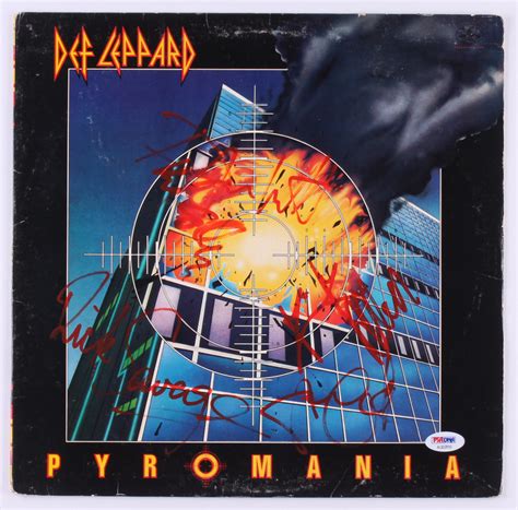 Def Leppard "Pyromania" Vinyl Record Album Band-Signed by (5) with Phil ...