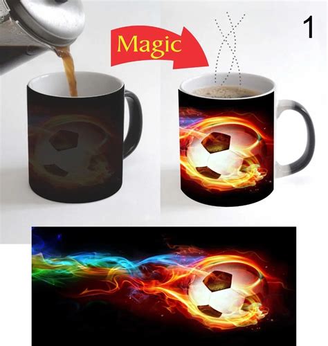 Football on Fire mugs heat changing color coffee mug heat transfer ...