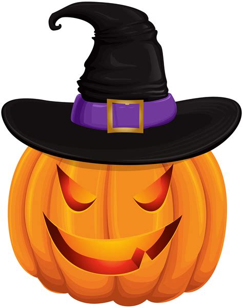 Jack-o'-lantern Halloween Clip art - Halloween Pumpkin with Witch Hat ...