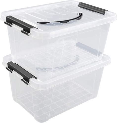 Amazon.com - Readsky 5 Litre Plastic Clear Storage Bins, 2 Packs