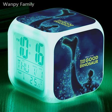 3d Cartoon The Good Dinosaur Alarm Clock,Glowing LED Color Change Multifunction Digital alarm ...