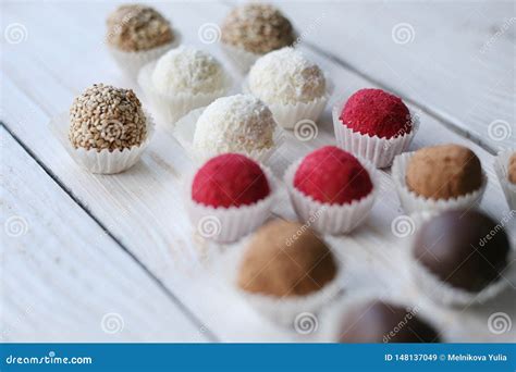 Belgian chocolate truffles stock image. Image of assortment - 148137049