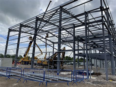 Steel Frame is up at Deeside Industrial Estate | Abacus Cost Management