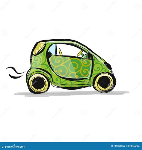 Small Smart Car, Sketch for Your Design Stock Vector - Illustration of dwarf, coupe: 149866867