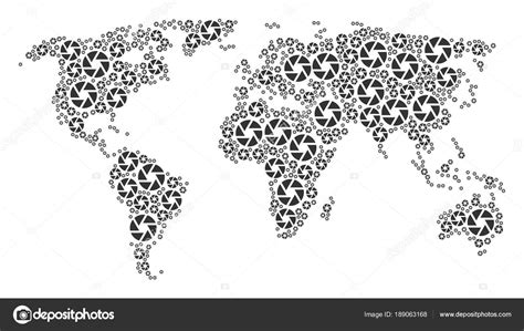 Mapa global Colagem de ícones de obturador vetor(es) de stock de ©ahasoft 189063168