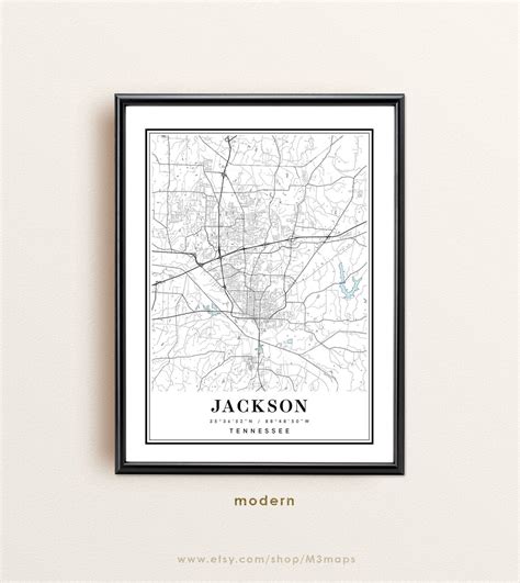 Jackson Tennessee Map Jackson TN Map Jackson City Map - Etsy