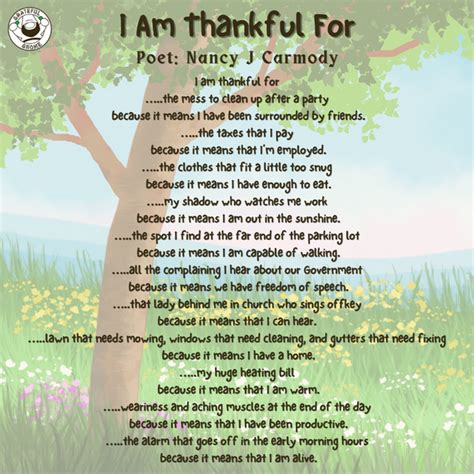 Poem of the Day - I Am Thankful For – Grateful Gnome