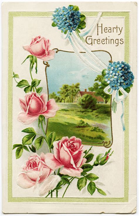 Vintage Greeting Postcard - Old Design Shop Blog | Vintage birthday ...