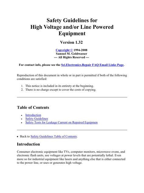 Safety Guidelines For Electrical High Voltage | PDF | High Voltage ...