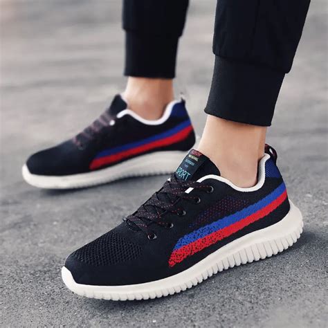 Mens Jogging Shoes Breathable Spring Autumn Summer Men Jogging Sneakers 38 to 48 Sports ...