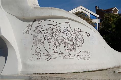 SR Macedonia. Monument to the Revolution at the spomenik complex in the city of Struga. The ...