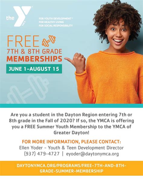 FREE YMCA Memberships for 7th and 8th Grade Students - Trotwood, Ohio