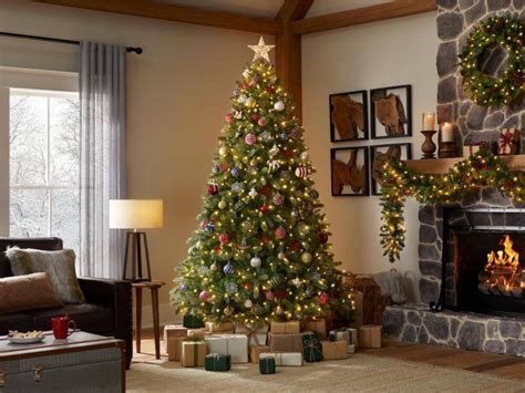 Home Depot 7.5' Artificial Christmas Tree w/ Color-Changing LED Lights ...