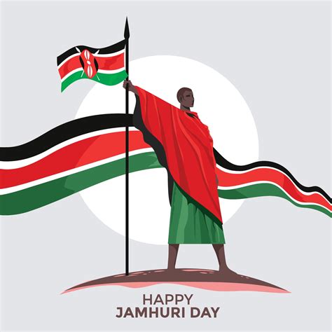 Kenya independence day or happy jamhuri day concept Vector Illustration ...