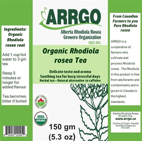 Organic Rhodiola rosea Tea 150 gm – Alberta Rhodiola Rosea Growers ...