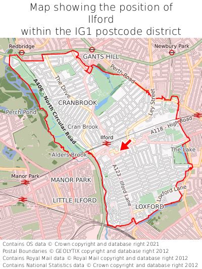 Where is Ilford? Ilford on a map