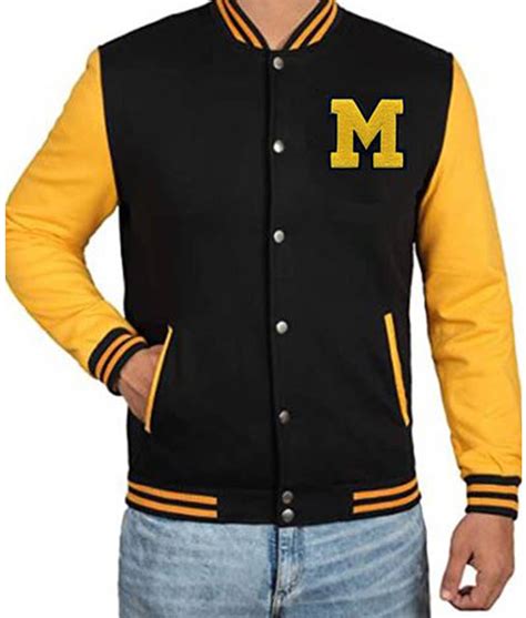 Men's Bomber Varsity Black and Yellow Letterman Jacket - Jackets Creator