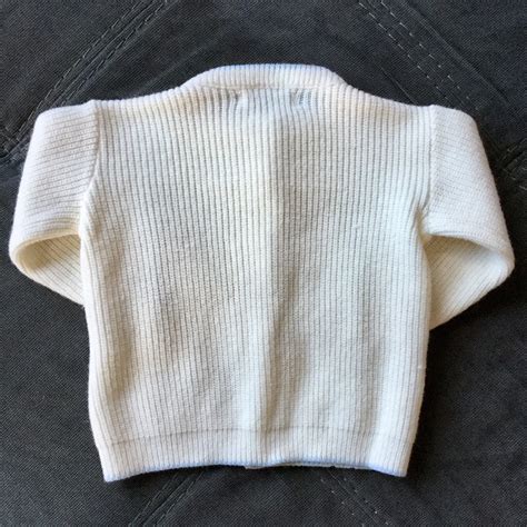 Vintage Baby Sweater Vintage Baby Cardigan White Blue | Etsy