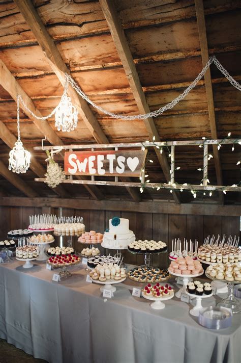 cocoa & fig: Barn Wedding Mini Dessert Table and 2 Tier Cake for Allison and Ryan