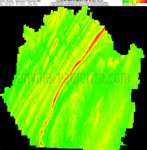 Free Union County, Tennessee Topo Maps & Elevations