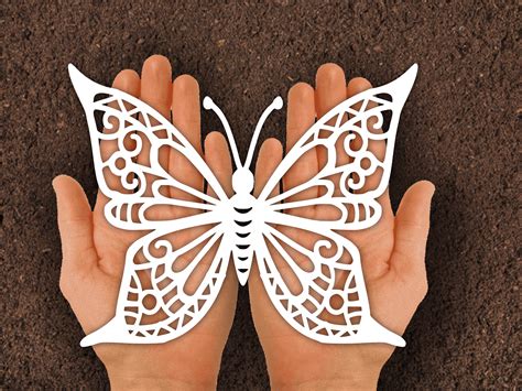 Butterfly Paper Cut Template (2 Type) Graphic by johanruartist · Creative Fabrica