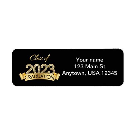 Gold Class of 2023 Graduation Return Address Label | Zazzle