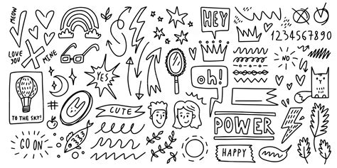 Premium Vector | Hand drawn abstract doodle outline sketch elements