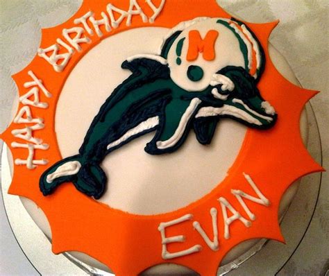 Miami Dolphins Themed Cake | Themed cakes, Dolphin party, Sugar cookie